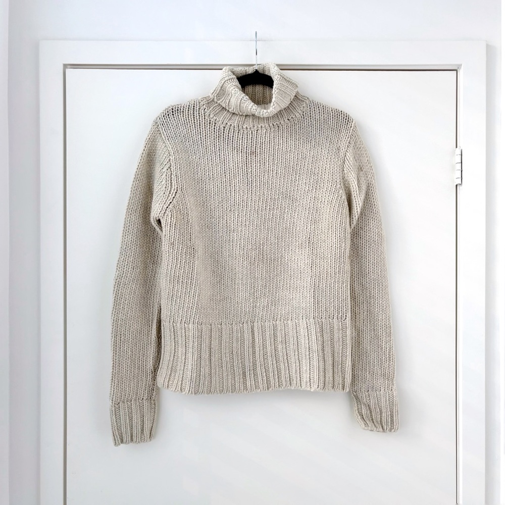 NWOT Lauren Ralph Lauren Hand Knit Wool Turtleneck Sweater M